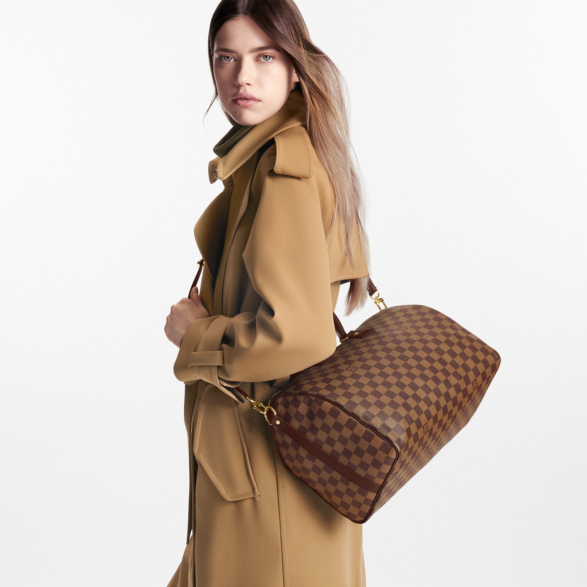 Speedy Bandouli re 35 Bag Luxury Damier Ebene Canvas Brown